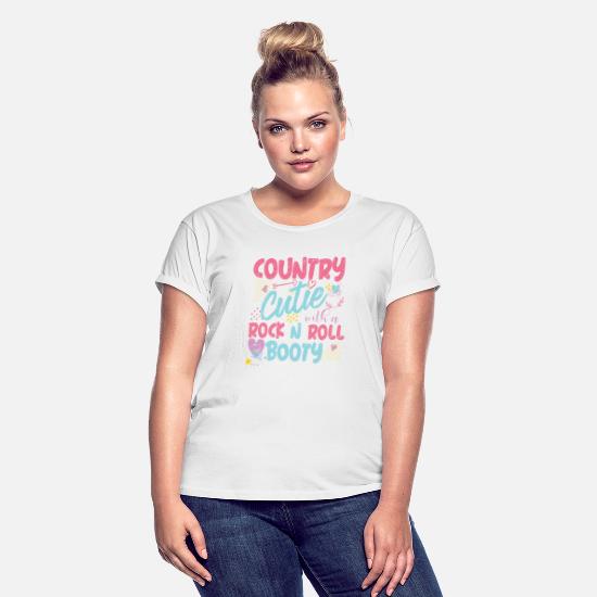 Country Cutie with Rock N Roll Booty Mens Crew Neck Raglan 3/4 Sleeve Baseball T Shirts 