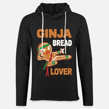Christmas Ginja Bread Lover Ninja Gingerbread Man - Unisex Lightweight Terry Hoodie