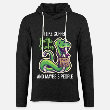 I Like Coffee Rattle Snakes And Maybe 3 People - Unisex Lightweight Terry Hoodie