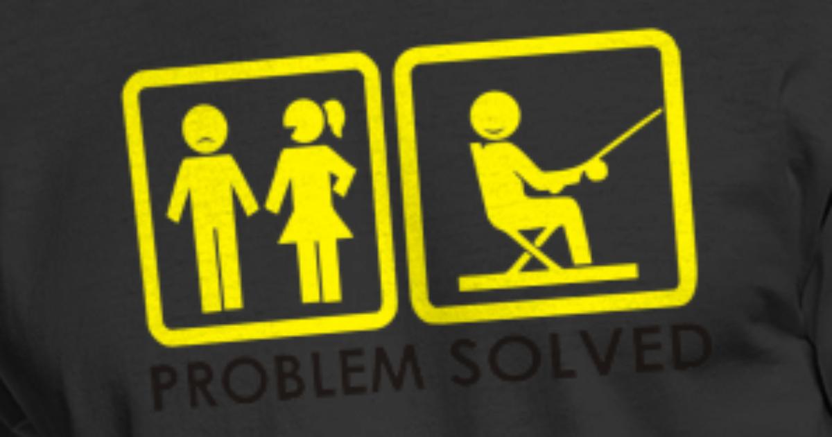 Problem Solved Mens Funny Fishing T Shirt Men S 50 50 T Shirt Spreadshirt