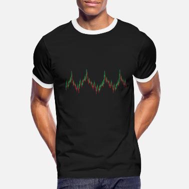 Heartbeat Candlestick Chart Exchange Stock Market - Men&#39;s Ringer T-Shirt