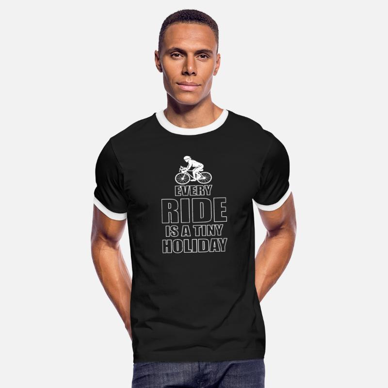 Every Ride is a Tiny Holiday Funny Bicycle T-Shirt' Unisex Ringer