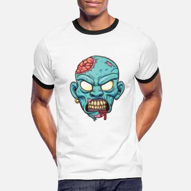 Scary Zombie head - Men&#39;s Ringer T-Shirt