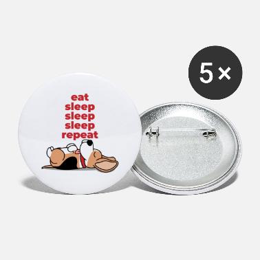 Sleeping eat sleep sleep sleep repeat dog - Large Buttons