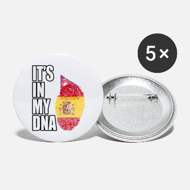 Spain Spainiard And Nepalese Mix DNA Flag Heritage - Large Buttons