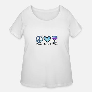 Peace Love and Wine blue batik design' Maternity T-Shirt ...