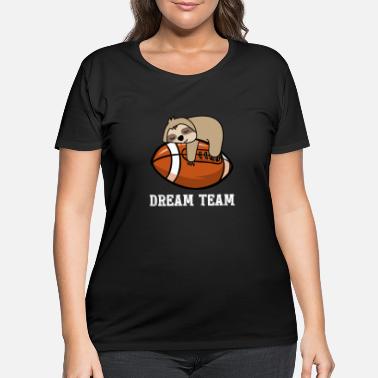 Sport SLOTH DREAM TEAM - AMERICAN FOOTBALL, HANG ON - Women&#39;s Plus Size T-Shirt