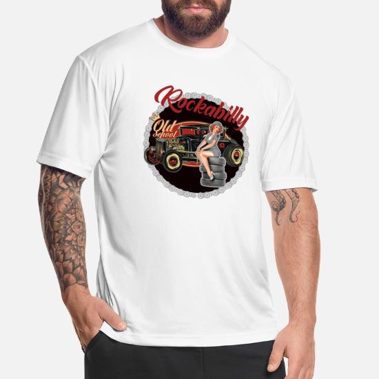 OLD SCHOOL ROCKABILLY HOT ROD RACER  PINUP BABE mens t-shirt tee new 2017