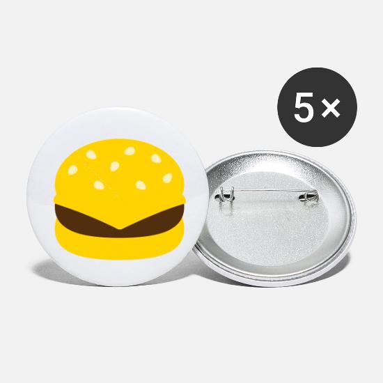Burger Emojis Buttons Small 1 5 Pack White