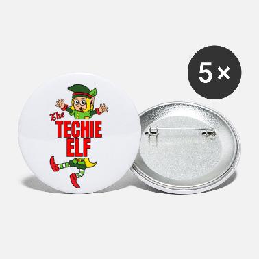 Techie The Techie Elf Elves Christmas XMAS - Small Buttons