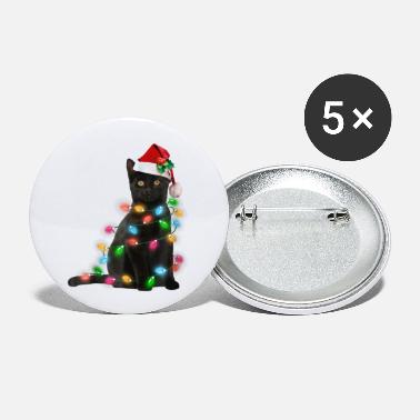 Black Light Black cat christmas light - Small Buttons