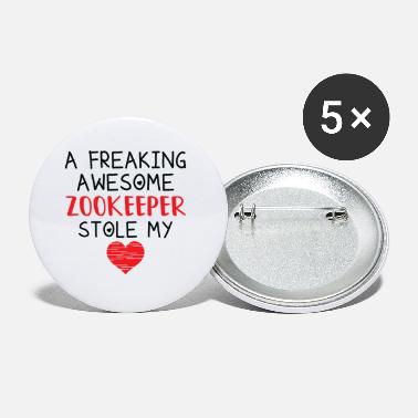 Heart Zookeeper Valentines Funny Red Heart - Small Buttons