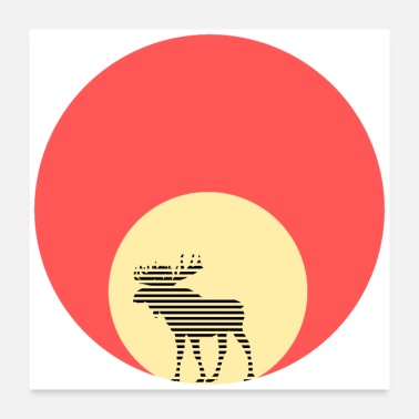 Moose moose sunset - Poster