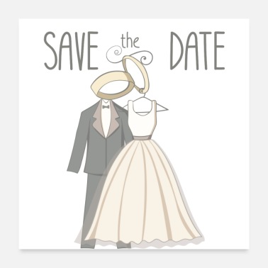Wedding Ring save the date - wedding couple - wedding rings - Poster