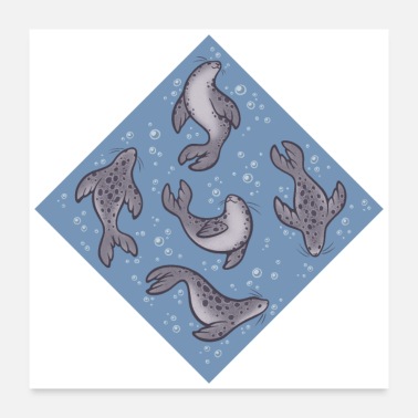 Seal-animal Swimming Seals - Poster