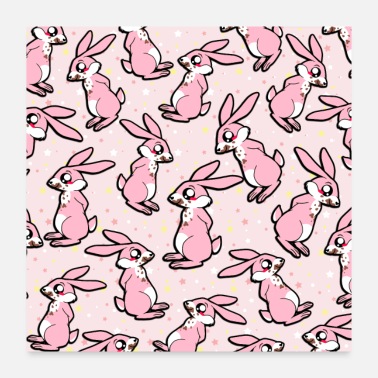 Receiver Cute bunnies pattern for Easter in pink - Poster