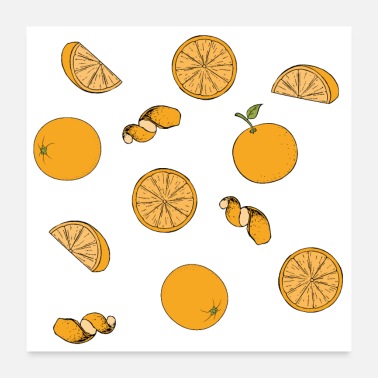 Juicy delicious appetizing, juicy orange pattern. - Poster