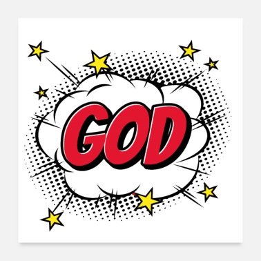 Comic God-Creation-comic book style-cartoon bubble God - Poster