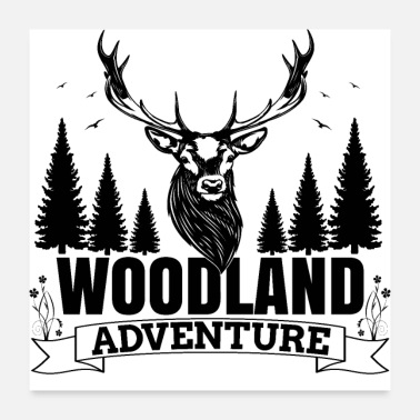 Moose Woodland Adventure Design - Poster