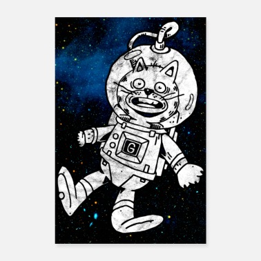 Travel Space Cat Astronaut Poster - Poster