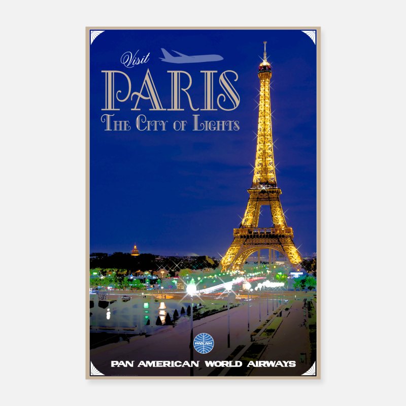 'Vintage Paris Travel Poster' Poster | Spreadshirt