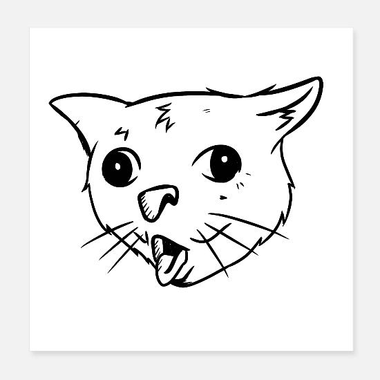 Coughing Cat Meme Funny Ugly Cat Meme Shirt Posters Spreadshirt