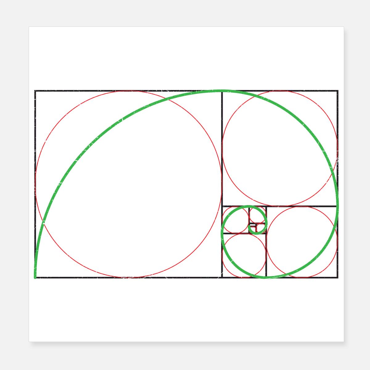 Math Symbols Golden Spiral Nautilus Shell White Posters Spreadshirt