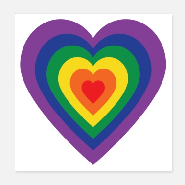 Rainbow Flag Rainbow Heart - Poster