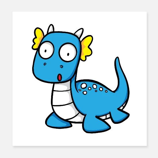 Dragon Bleu Bebe Mignon Dragon Element Eau Posters Spreadshirt