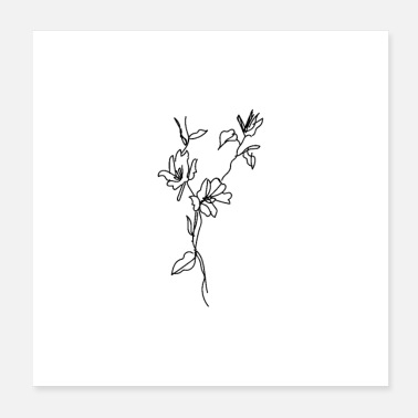 Minimalism Flower Minimal Line - Poster