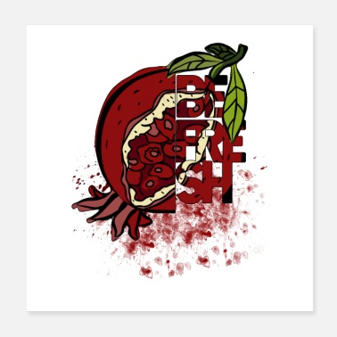 Juicy Juicy Fresh Pomegranate Fruit - Poster
