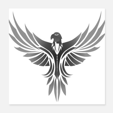 Silver Wedding Anniversary silver eagle logo for gaming - Poster