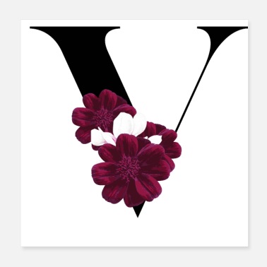 Sign Letter V flower gift idea - Poster