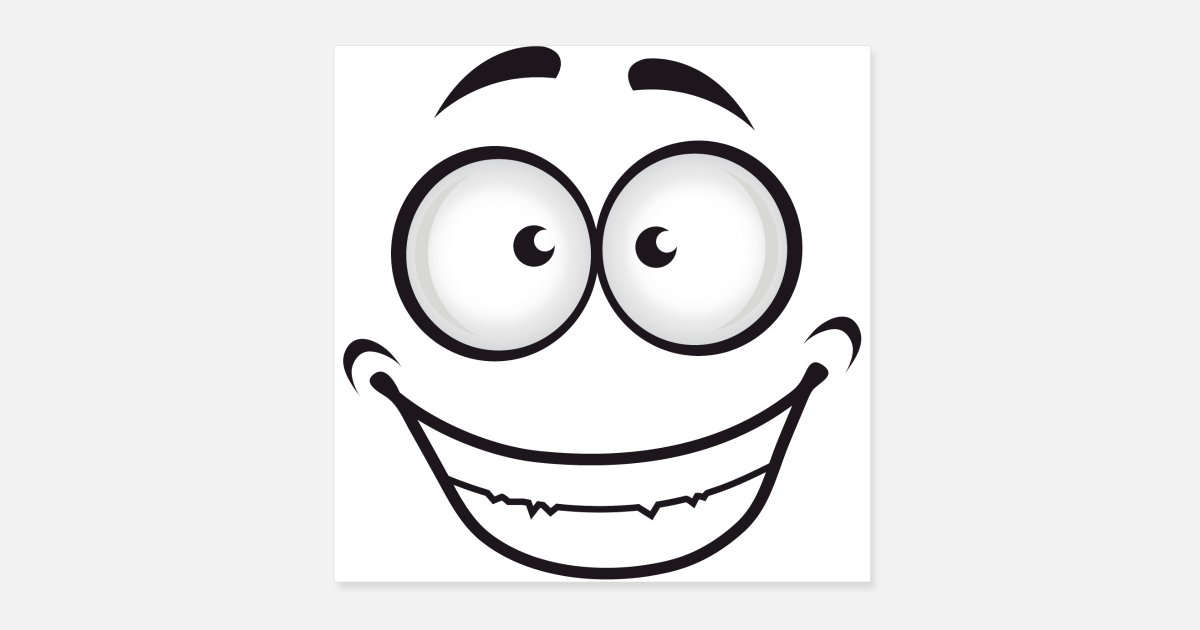 Smiling Goofy Cartoon Face' Poster | Spreadshirt