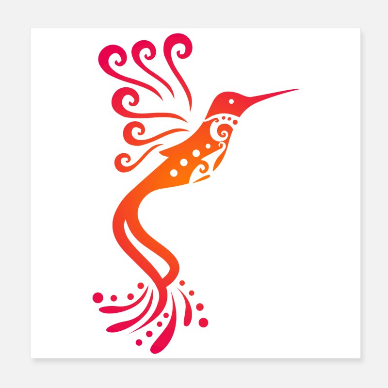 Hummingbird Tattoo Animals Tribal Tattoo Gift Idea' Poster | Spreadshirt