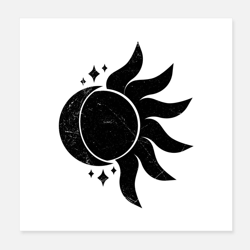 Astrology Sun and Moon Tattoo Design Gift Idea' Poster | Spreadshirt