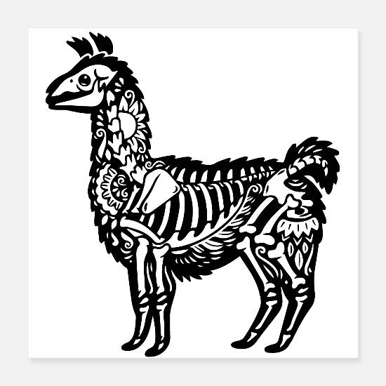 Skeleton Llama Dead Alpaca Poster | Spreadshirt