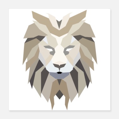 Lion Head Lion Head Polygon - Poster