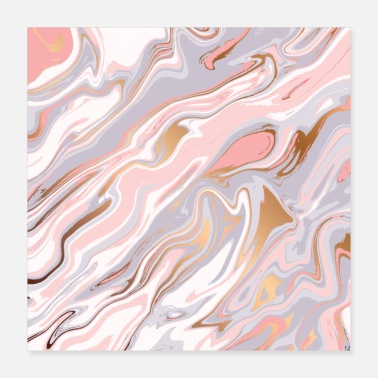 Pink Pink and Gold Marble - Poster