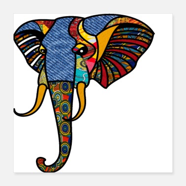 African Primary Tribal Elephant - Poster