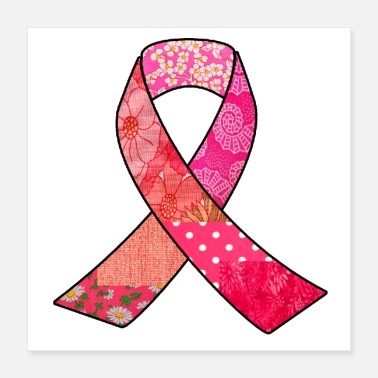 Pink Ribbon Pink Retro Breast Cancer Awareness Ribbon - Poster