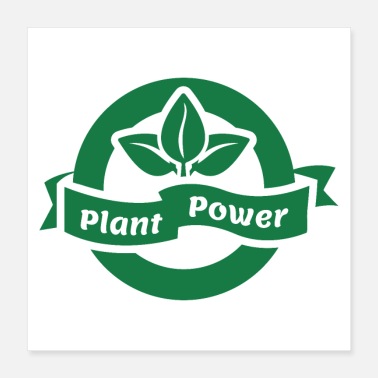 Powerslogan plant power green badge - Poster