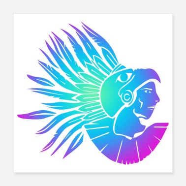 Eagle Aztec Symbol Eagle Warrior Gift idea - Poster
