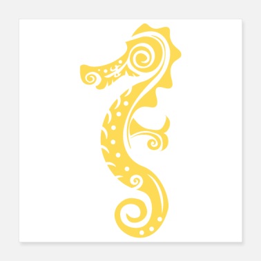 Polynesia Maori Seahorse Polynesia Tribal Tattoo Gift Idea - Poster
