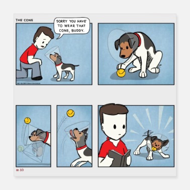 Comic Realistic Moments Between Men And His Pet Dog - Poster