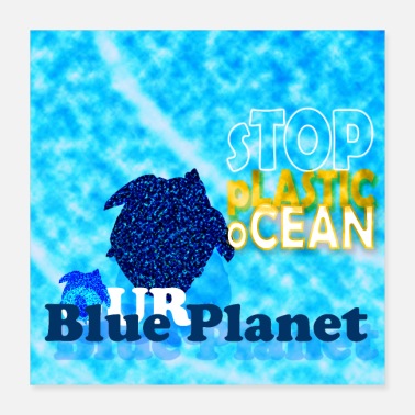 Pollution Stop Plastic Ocean Square Posters - Poster