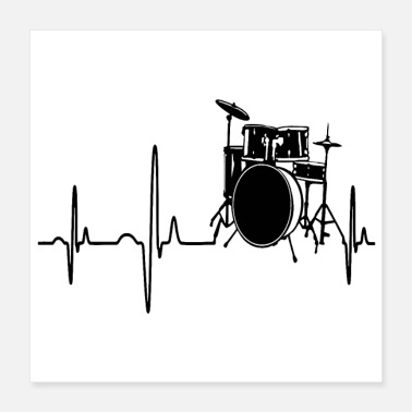 Drumsticks Drums Heartbeat Funny drummer - Poster