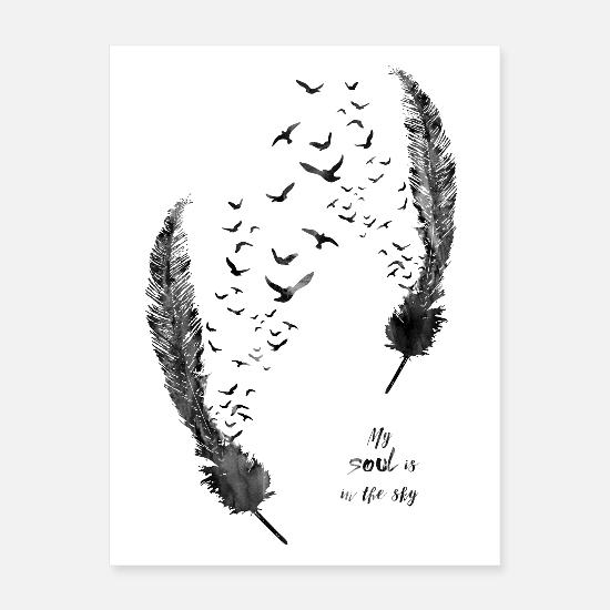 Plume D Oiseau Plume Poster 18 X 24 Po Spreadshirt