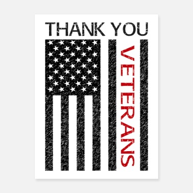 Veterans Thank you Veterans - Veterans Day and Memorial Day - Poster