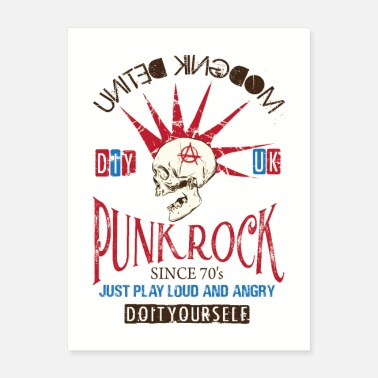Punk Punk Rock skull poster lettering. - Poster